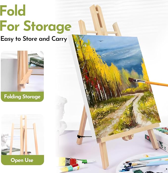 Conda 2 Pack 17 Inch Wooden Tabletop Easel Stand, A-Frame Art Painting Easel for Painting, Display & Art Creation, Canvas Holder for Artists, Students & Hobbyists
