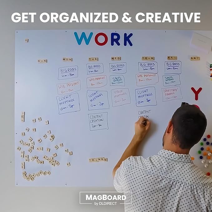 Diamond Life Magnetic Board - Memo & Vision Board for Home, Office, and Classroom - Magnet Board for Kids - Command Strips Included