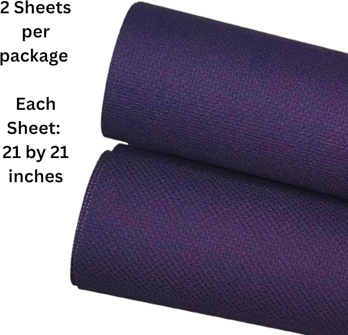 2 Sheets of Navy Blue 14 Count Aida Cloth – 21 x 21 Inch Pre-Cut Fabric Squares – Cross Stitch Fabric – 100% Cotton – Ideal for Needlework & Embroidery – The Knotty Unicorn