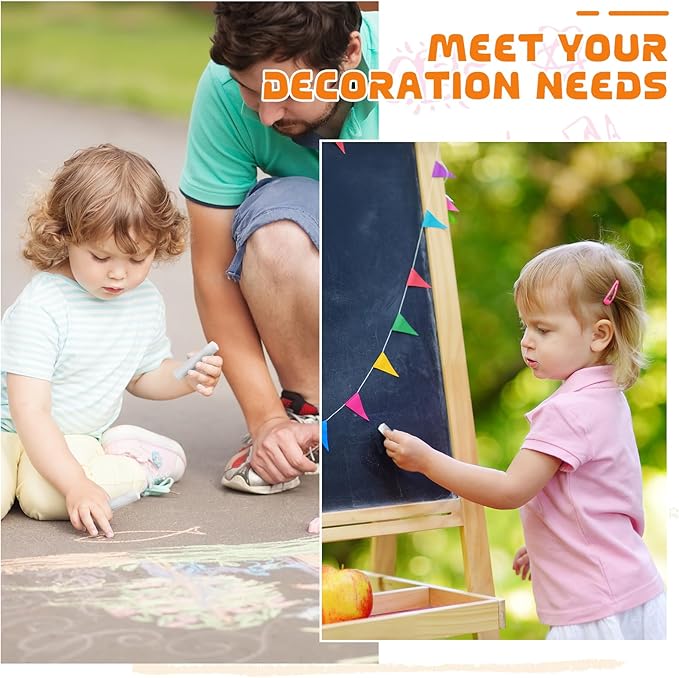 25 Pcs Sidewalk Chalks for Kids Non Toxic Jumbo Chalk for Party Gift Outdoor Art Classroom Play Painting (White)