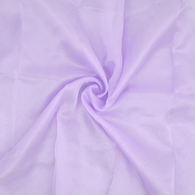 Organza Fabric 10 Yard Bridal Solid Sheer Bolt for Home Décor, Table Décor, Bridal, Fashion, Crafts, Decorations Silky Shiny Organza 44" - (10 Yard, Lavender)