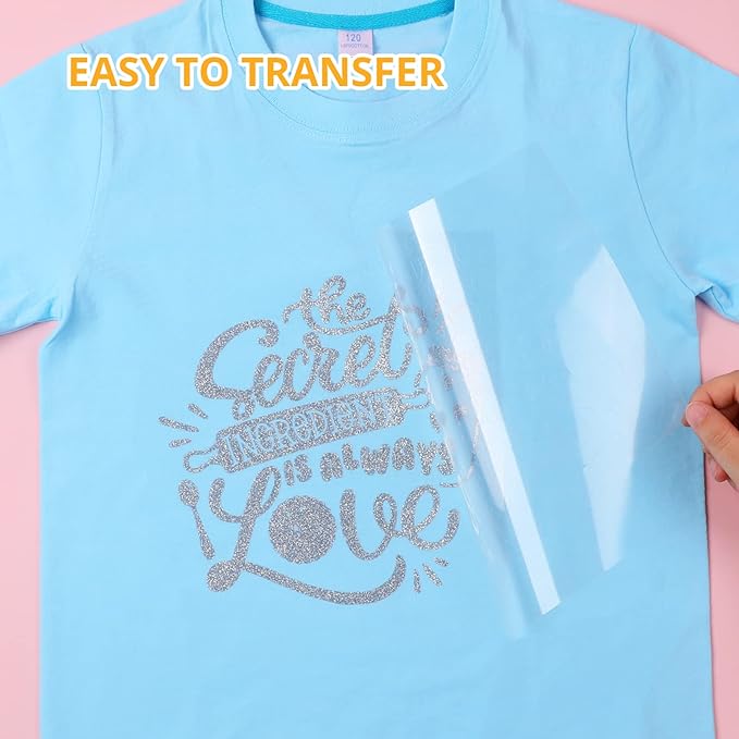 HTVRONT Gold Glitter Heat Transfer Vinyl - 10" x 5FT Gold Glitter HTV Vinyl for T-Shirts, Hats, Shoes & Bags