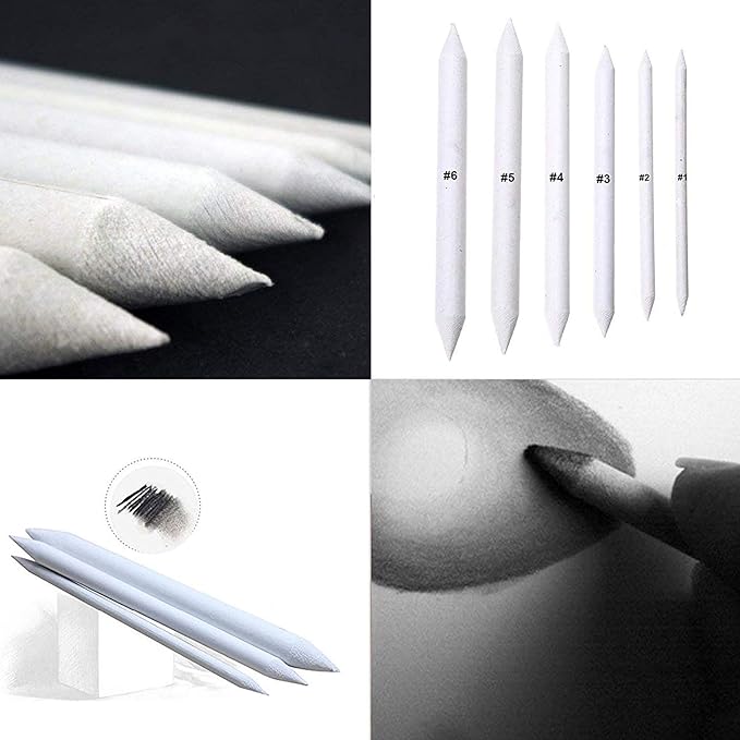Cettkowns 36 Pieces Artist Blending Stump and Tortillion Art Blenders for Student Sketch Drawing