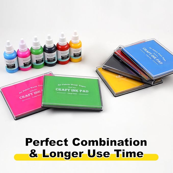 5"x4'' Large Ink Pad Washable Stamp Ink Pad for Baby Footprint Handprint with 30ml Premium Refill Ink (Sky Blue)