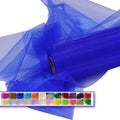 Royal Blue Organza Tulle Fabric Rolls, Crystal Organza 12" by 50 Yards (150 ft) Sheer Nylon Silky Shiny Netting Spool Bolt for DIY Craft Table Runner Wedding Baby Shower Party Decor (Royal Blue)