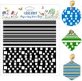 CHGCRAFT Simple Stripes Polymer Clay Texture Sheets Plaid Geometric Pattern Silicone Texture Stamp Clay Texture Mat Modeling Pattern Pad Sheets for Jewelry and Earrings Tools, 5.5x5.5 inch