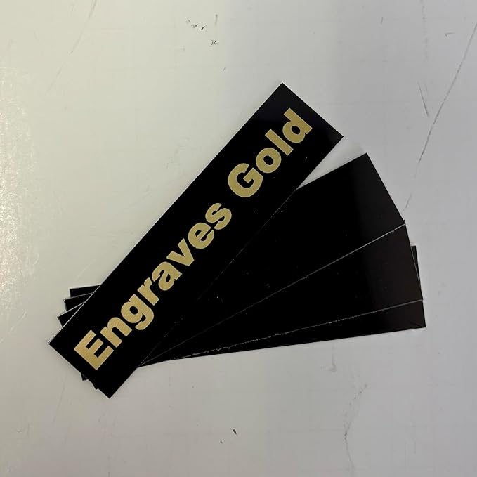 Blank Metal Plates for Laser Engraving - 4 Pack | Aluminum Sheets 0.020" Thick | CO2, Diode, Fiber Laser Compatible | Multiple Sizes & Colors (Black (engraves gold), 1x3 inch)