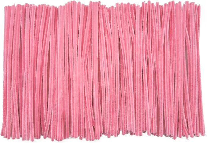 Pink Pipe Cleaners Craft Supplies,Chenille Stems for Art and Craft Projects Creative DIY Decorations,Room Decor,Christmas Ornaments,The Pink Stuff Wrapping Pape,Lovely Girl Toys,Halloween Decor