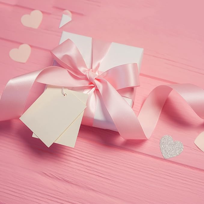 LIUYAXI Light Pink Double Faced Satin Ribbon, 3/8" X Continuous 25 Yards, Ribbons Perfect for Gift Wrapping Bows Bouquet Wedding Decor DIY Craft and More