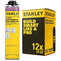 Stanley Quick Bond Adhesive Foam - 12x24oz, Reliable Bond Adhesive for Various Materials, Strong bonding, No Mixing, Gun Use, Gun NOT Included | 12 Pack