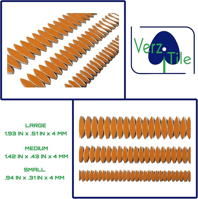 VerzTile Mosaic Tiles for Crafts - Petal Shaped Ceramic Tile Craft Hobbies & Art Projects 39 Color Options Endless Creativity DIY Design (Orange)