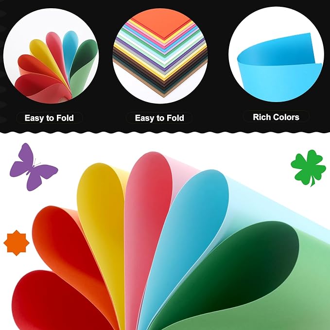 Colored Cardstock A3 Color Large Paper Colored 11"x17" Card Stock 75 Sheets Multi-Color Poster Sheets 15 Colors