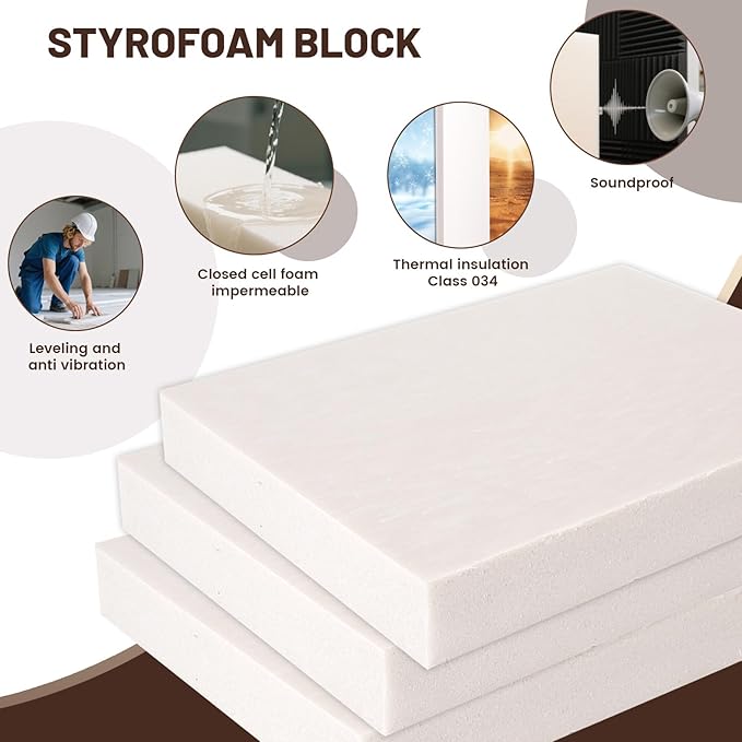 Gvereld High Density XPS Foam Board,4 Pack 15.6x11.7x0.79in Polystyrene Craft Foam Sheets, Rigid and Easy to Shape,DIY Modeling Art Projects, Party Decoration, Foam Cosplay, Heat Insulation