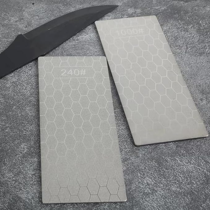 14 Pcs Diamond Sharpening Stone, with Angle Guide and Leather Strop, Knife Sharpener Stone Whetstone Honeycomb Surface Plate with Non-slip Base for Pocket Knives Scissors