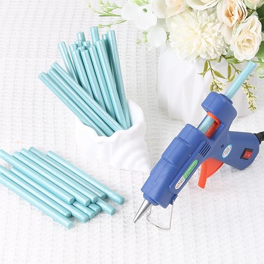 Water Blue Wax Seal Sticks, 30pcs Sealing Wax Sticks, HOSEALING Glue Gun Wax Seal Sticks for Wax Seal Stamp, Premium Sealing Wax for Wedding Invitations, Letter, Envelope (Mini Size)