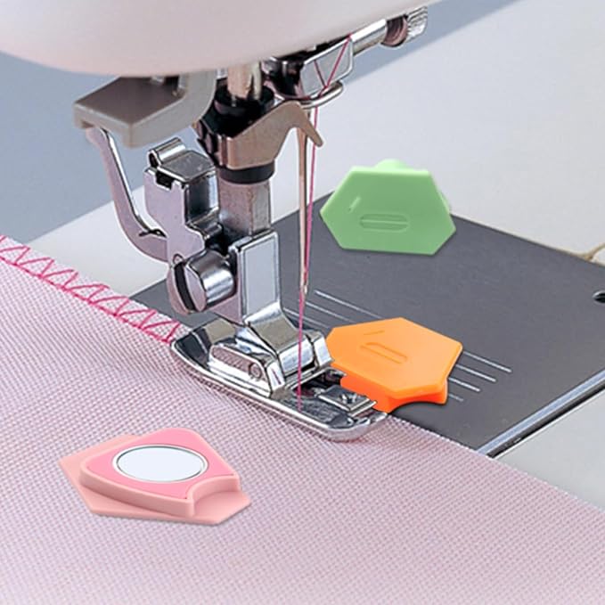 Pcmursal 6 Packs Magnetic Seam Guide for Sewing Machine, Multifunctional Polygonal Seam Guide Hemmer Guide with Scale, Sewing Supplies and Accessories for Magnet Making Machine