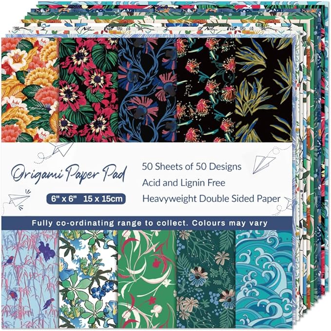 Origami Paper Kit Dobule Sided 100 Sheets 100 Colors 6 Inch Japanese Chiyo Square Easy Fold Arts Crafts DIY Handwork Origami Papers Beginner Solid Color Flower