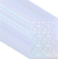 PATIKIL 8.3x5.8" Holographic Sticker Paper, 20Sheets A5 Polypropylene Self-Adhesive Transparent Waterproof Laminate Overlay Film for Photo Cards Scrapbook Decorations, Christmas Ribbon