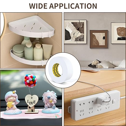 2Pack 2inX16.4FT Double Sided Foam Strip, EVA Foam Tape, Double Sided Sponge Adhesive Mounting Tape for Home Office Decor White