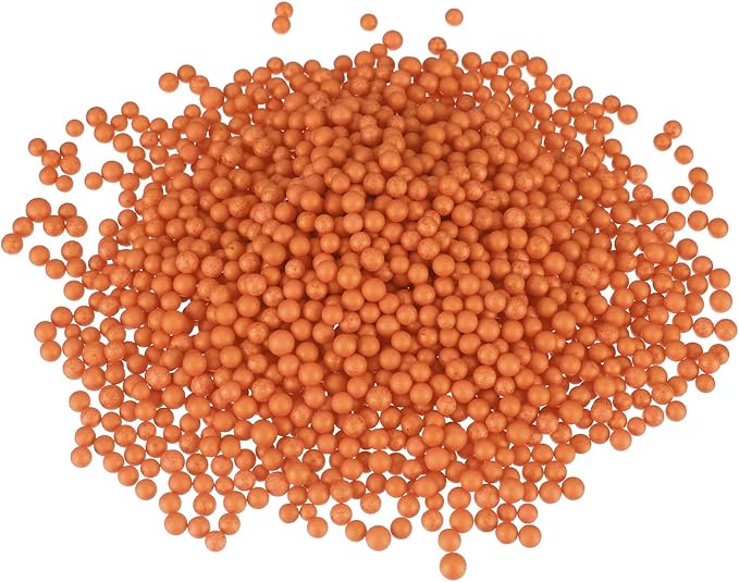 MECCANIXITY Foam Beads Foam Balls 4-6mm for Wedding and Party Decorations, Tiny Packing Balls, Arts DIY Crafts Supplies (Bright Orange,1 Pack Approx 5000pcs)