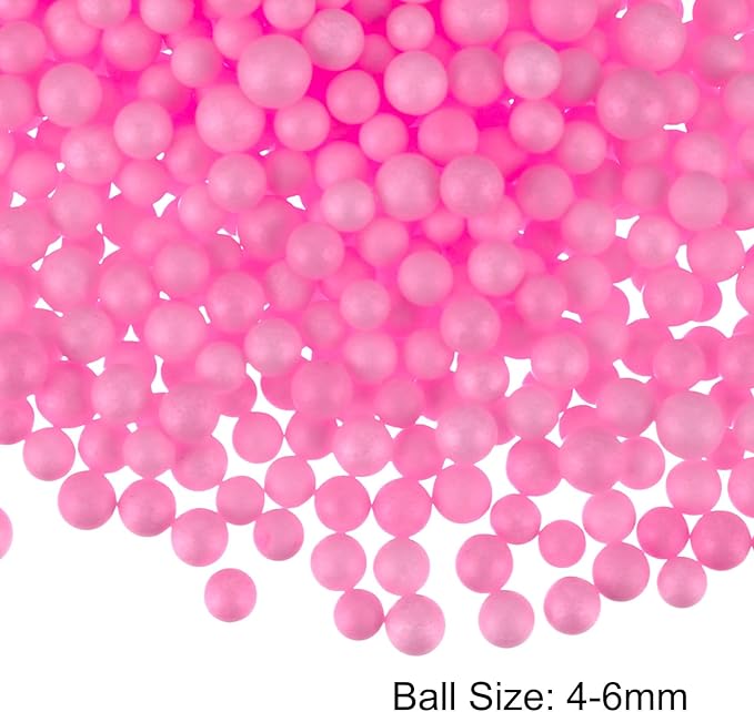 MECCANIXITY Foam Beads Foam Balls 4-6mm for Wedding and Party Decorations, Tiny Packing Balls, Arts DIY Crafts Supplies (Light Pink,1 Pack Approx 5000pcs)