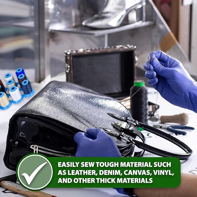 Mandala Crafts Bonded Nylon Thread Off White Heavy Duty Sewing Threads - 2843 YDs Size 46 210D T45 Tex 45 Thread for Leather Jeans Weaving Outdoor Marine Upholstery Threads