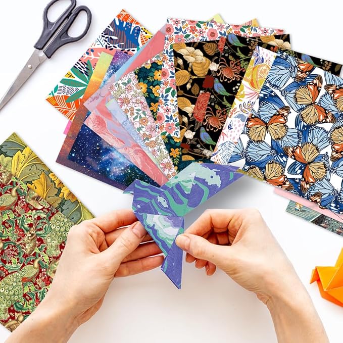 12 Different Packs Full Collection Origami Paper Kit 6 Inch Square Double Sided Color Vivid Colors Creation Easy Fold Paper Set Hand Crafts Paper Arts Creativity.01