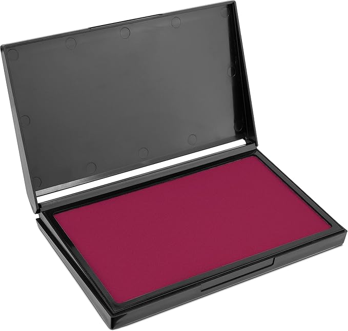 MaxMark Large Premium Magenta Purple Ink Stamp Pad - 4-1/4" by 7-1/4" - Premium Quality Felt Pad