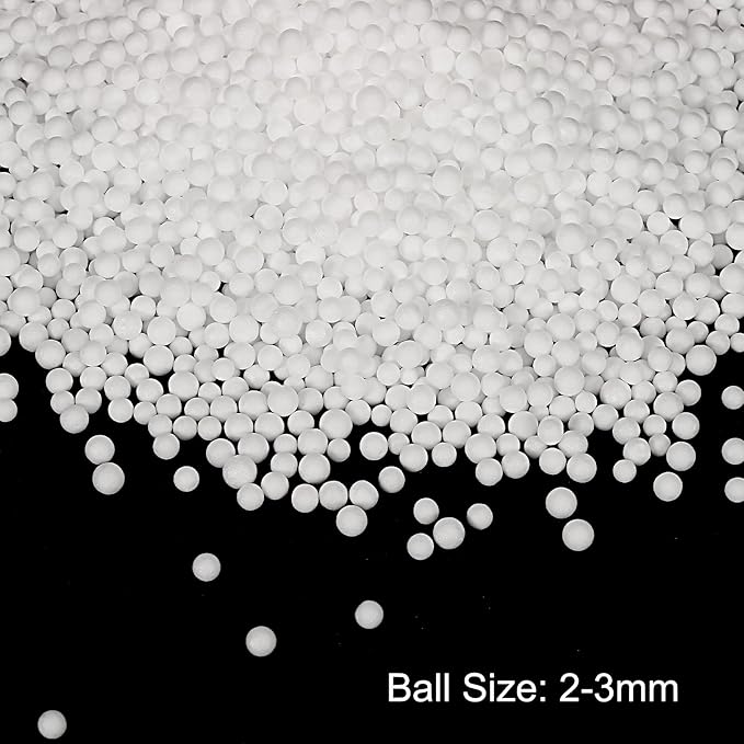 MECCANIXITY Foam Beads Foam Balls 2-3mm for Wedding and Party Decorations, Tiny Packing Balls, Arts DIY Crafts Supplies (White,1 Pack Approx 8000pcs)
