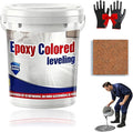 Epoxy Floor Paint, Epoxy Colored Sand Floor Paint, High-Gloss Marble Effect Self-Leveling Coating, Waterproof, Non-Slip, Ultra-Durable for Garage, Basement, Wood Floors (Orange,11 lb)