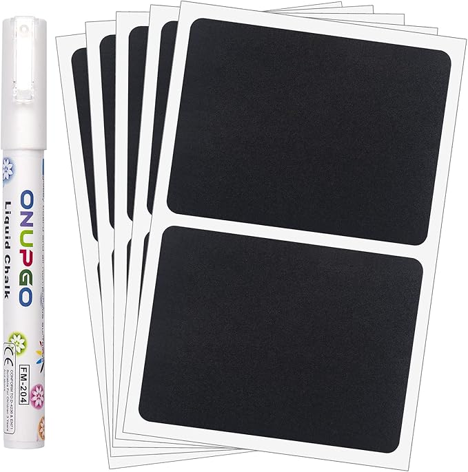 ONUPGO Chalkboard Pantry Labels, Large Chalkboard Labels Stickers for Big Bins Boxes, Food Label Sticker, Waterproof Kitchen Pantry Names Labels Containers Jar Labels