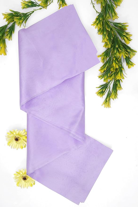 Organza Fabric 10 Yard Bridal Solid Sheer Bolt for Home Décor, Table Décor, Bridal, Fashion, Crafts, Decorations Silky Shiny Organza 44" - (10 Yard, Lavender)