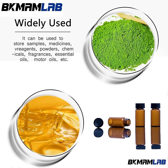 20ml Amber Small Glass Vials 30pcs with Screw Caps(30pcs)