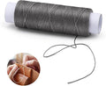 0.55 mm 54 Yards Round Waxed Thread, Waxed Thread for Leather Sewing String for Sewing, Stitching, Bookbinding, Bracelet, Braiding (Light Grey)