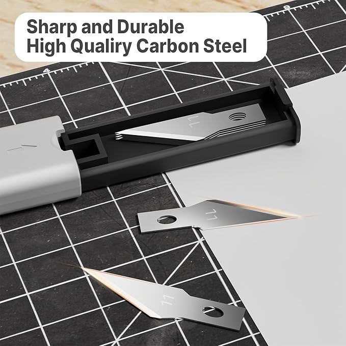3 PCS Exacto Knife,Hidden Blade Design at The End,Comes with 5 Spare High Qualiry Carbon Steel Exacto Knife Blades. Craft Knife for Crafting, Arts,Modeling,Scrapbooking,Stencil,DIY Projects.Black