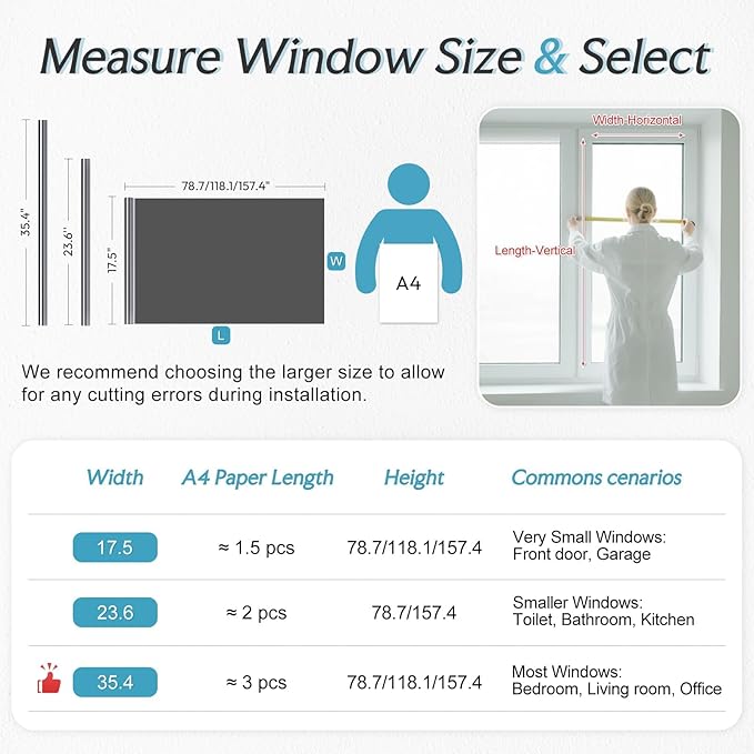 DOWELL One Way Window Privacy Film with 3 Tools Window Tint for Home Sun Blocking Heat Control Anti UV Reflective Mirror Covering See Out Not in for House and Office Black Silver 35.4" X 78.7"