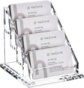 Acrylic Card Holder Clear Horizontal Business Card Organizer Stand for Desk 4 Slots 4 Tier Business Cards Stand for Women and Men,Office Desk Accessories,Organize 200 Cards-1 Pack(4Slots-H)