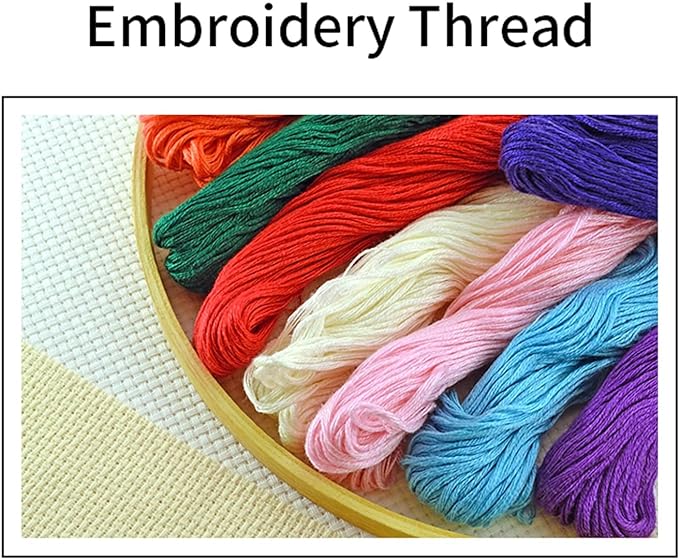 Joyhoor Cross Stitch Kits for Beginners Stamped Cross-Stitch Supplies Needlework preprint Embroidery Kits for Adults DIY Needlepoint Kits Embroidery Patterns 11CT-Sunset by The Lake 18x18 inchs