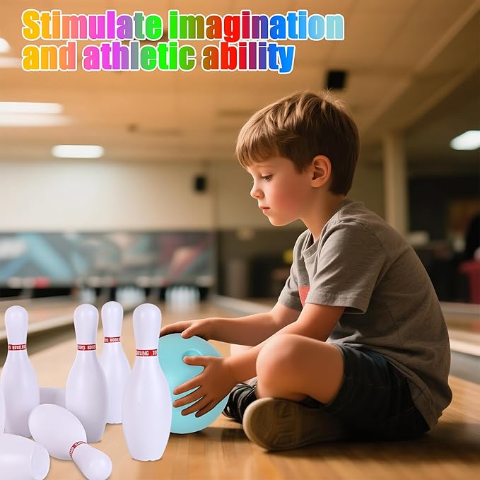 Bowling Set for Kids and Adults, Bowling Balls & Pins for Outdoor and Indoor Fit Christmas Birthday Carnival Party Games, Kids Education Motor Skills Outdoor Toys