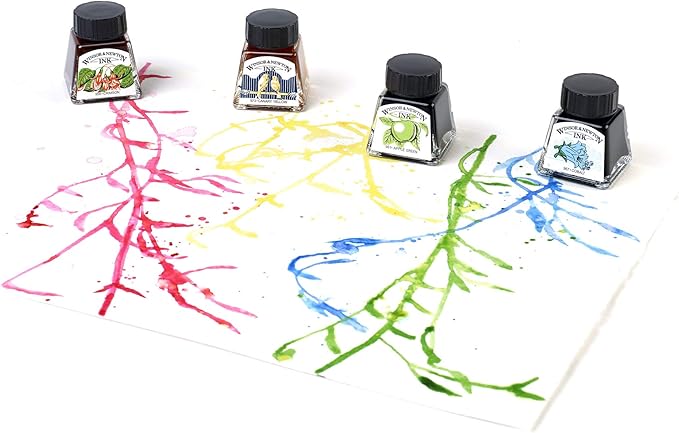 Winsor & Newton Collection Drawing Ink Set, Vibrant Tones, 0.5, Set of 4