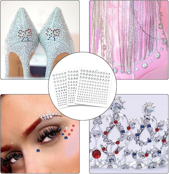 5 Sheets Self Adhesive Pearl Stickers, Flat Back Pearls Sticker, 4 Size Self Adhesive Rhinestone Gem Stickers for DIY Crafts Craft Card Decorations Nail Art Beauty Makeup (White)