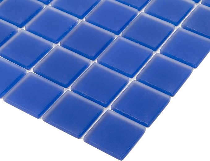 Penny Round Glass Mosaic Tile 1"x1" Aqua – 5 Sq Ft Box of 5 Sheets – Glossy Waterproof Mesh Backed Wall Tile – NOT Peel and Stick – Kitchen Backsplash Bathroom Shower Pool Spa Accent Decorative Tile