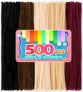 IOOLEEM Brown Pipe Cleaners,500pcs in 5 Colors, Chenille Stems for Art and Craft Projects, Flower DIY Decorations