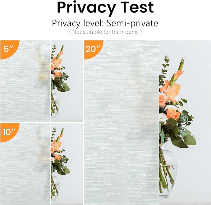 Haton Window Privacy Film, Frosted Glass Static Cling Sun Heat Blocking Window Clings, Frosting Opaque Coverings Stickers Tint for Home Office Door, Non Adhesive, White 29.5" x 78.7"