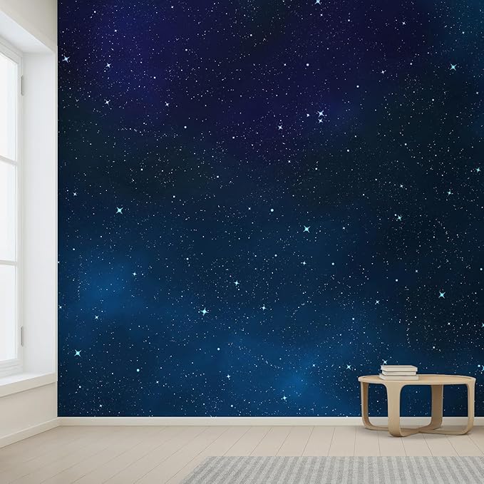 wall26 Large Wall Mural Beautiful Scenery of The Starry Night Self-Adhesive Vinyl Wallpaper Removable Wall Sticker - 120x120 inches
