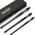 3PCS Squirrel Hair Watercolor Brushes, Fuumuui Professional Mop Round Quill Detail Fine Tip Watercolor Paint Brush Set for Water Color Gouache Ink Painting - Sizes #2, 8, 10