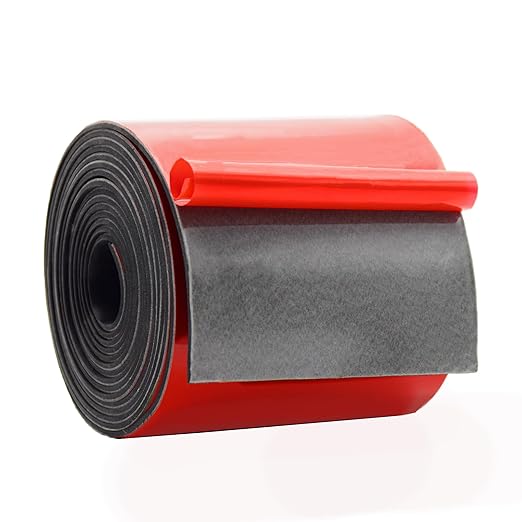 DOBTIM Solid Neoprene Rubber Strips with Adhesive Backing 1/16 (.062)" Thick x 4" Wide x 10' Long, Self Adhesive Rubber Sheets, Rolls & Strips for DIY Gaskets Crafts Pads Seals Warehouse Flooring