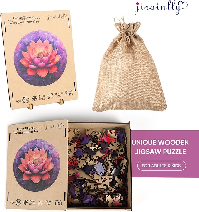 Flower Wooden Puzzle for Adults, Round Mandala Color Challenge Jigsaw Puzzles 500 Piece, Family Reunion Puzzle for Adults and Kids, Best Gift for Family Friends Royal 16.5x16.5in