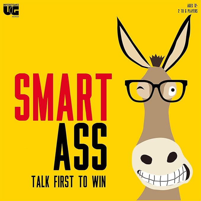 University Games, Smart Ass Trivia The Ultimate Who, What, Where Party Game , for Families and Adults Ages 12 and Up and 2 to 6 Players