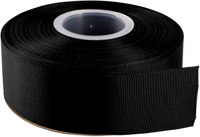 ITIsparkle 11/2" Inch Grosgrain Ribbon 25 Yards-Roll Set for Gift Wrapping Cake Decoration Party Favor Hair Braids Hair Bow Baby Shower Decoration Floral Arrangement Craft Supplies, Black Ribbon